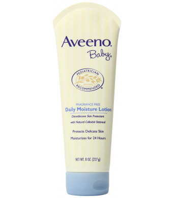 Aveeno Baby Daily Moisture Lotion, Fragrance Free, 8 Ounce (Pack of 2)