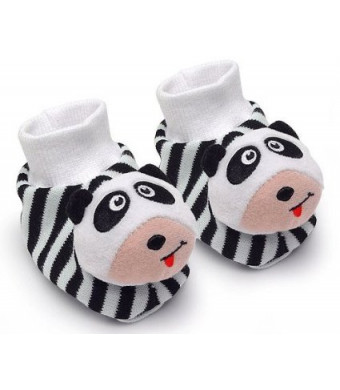 Genius Babies Pair of Panda Baby Booties Foot Rattles