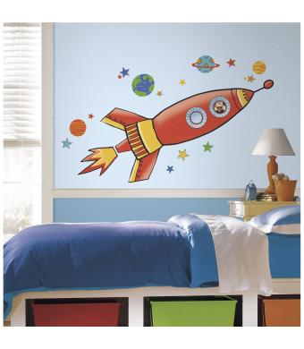 RoomMates RMK2619GM Rocket Peel and Stick Giant Wall Decals