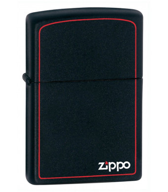 Zippo Black Matte Lighter with Border