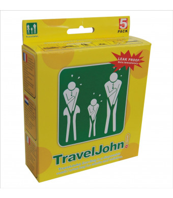 TravelJohn Disposable 5 pack Vomit/Urine Bag for Children and Adults