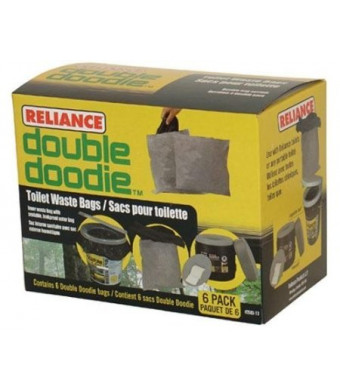 Reliance Double Doodie Toilet Waste Bags-No Gel (Black, Small)
