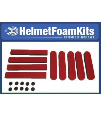 Helmet Replacement Pads Universal Fit Red Cycling Bike Bicycle Includes Velcro