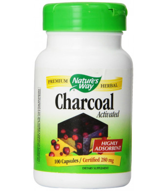 Nature's Way Charcoal Activated, 100 Capsules, 280 mg
