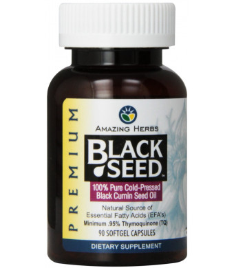 Amazing Herbs Cold-Pressed Black Seed Oil Softgels - 90 Capsules