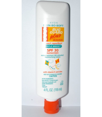 Avon SKIN-SO-SOFT Bug Guard PLUS IR3535 Insect Repellent Moisturizing Lotion - Clearance SPF 30 Gentle Breeze, 4 oz