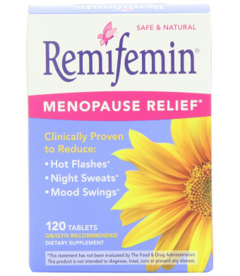 Remifemin Menopause Herbal Supplement, Estrogen Free, 120 Tablets
