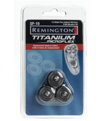 Remington SP 19 Titanium MicroFlex Replacement Heads and Cutters for Titanium Microflex Rotary Shavers, Models R-950, R-960, Black