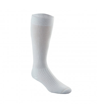 ActiveWear 15-20 mmHg Athletic Knee High Support Sock Size: Large, Color: Cool White