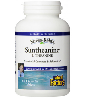 Natural Factors Stress-Relax Suntheanine Chewable Tablets, 60-Count