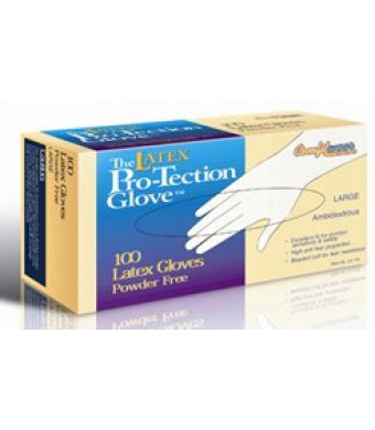Disposable Latex Gloves, Powder Free Size Large, 100 gloves per box