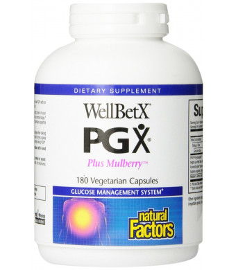 Natural Factors Wellbetx PGX Plus Mulberry Veg. Capsules, 180-Count