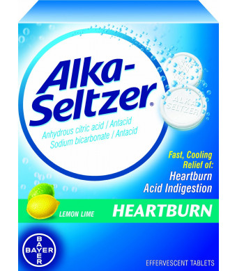 Alka-Seltzer Heartburn Relief Tablets- Lemon Lime, 36-Count Boxes (Pack of 4)