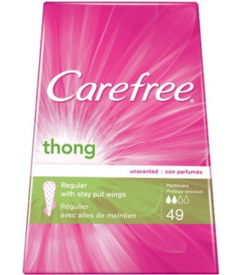 Carefree Thong Pantiliners, Unscented - 49 ct