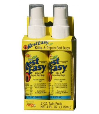 Rest Easy - Environmentally Friendly Bed Bug Spray - Twin Travel Pack, net 4fl. oz