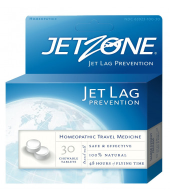 JetZone Jet Lag Prevention Homeopathic, 30 Chewable Tablets - 48 Hours Flying Time