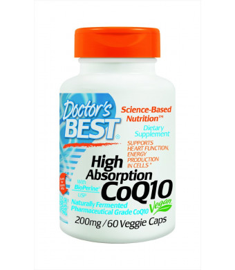 Doctor's Best High Absorption CoQ10 (200 mg), Vegetable Capsules, 60-Count