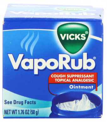 Vicks Vaporub Cough Suppressant Topical Analgesic Ointment 1.76 Oz, (50g) (Pack of 3)