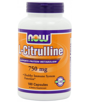 NOW Foods L-Citrulline 750mg, 180 Capsules,
