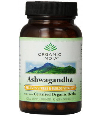 Organic India Ashwagandha, 400 mg, Veg-Capsules, 90 Count