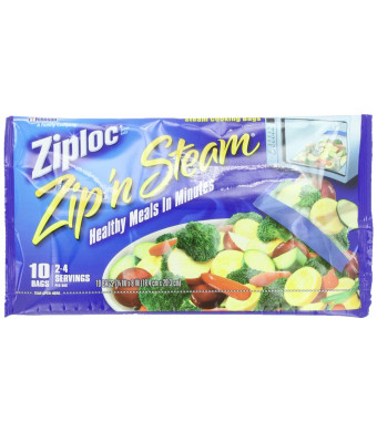 Ziploc Zip 'N Steam Cooking Bags Medium 10 Bags, 7 1/4"  X 8"  each (Pack of 3)