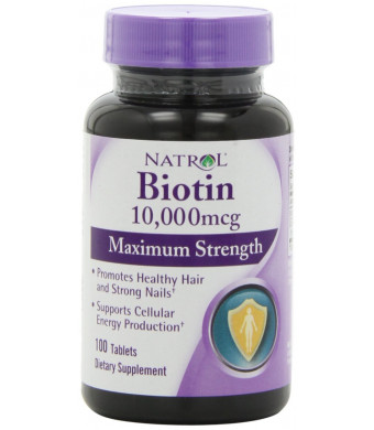 Natrol Biotin 10,000 mcg Maximum Strength Tablets, 100-Count