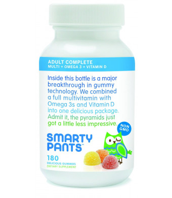 SmartyPants Vitamins Adult Gummy Multivitamins Plus Omega 3's Plus Vitamin D 180 Gummies (30 Day Supply)