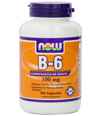 NOW Foods Vitamin B-6, 250 Capsules / 100mg