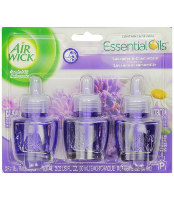 Air Wick Scented Oil Air Freshener, Lavender and Chamomile, 3 Refills, 0.67 Ounce
