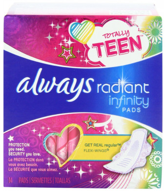 Always Totally Teen Always Radiant Infinity Pads, 14 Count