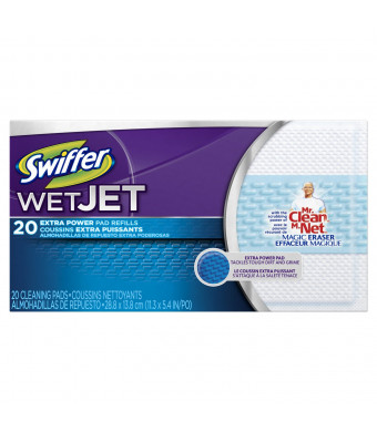 Swiffer Wetjet Pads With The Power Of Mr. Clean Magic Eraser 20 Count