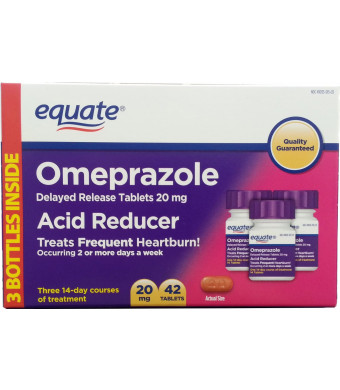 Omeprazole Acid Reducer, Delayed Release, 20mg 42ct, By Equate