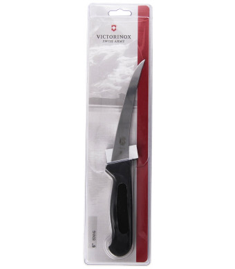 Victorinox Cutlery 6-Inch Semi-Stiff Boning Knife, Black Fibrox Handle