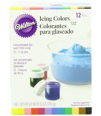 Wilton 601-5580 1/2-Ounce Certified-Kosher Icing Colors, Set of 12