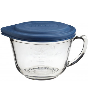 Anchor Hocking 2 Quart Glass Batter Bowl With Lid