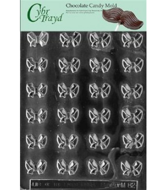 Cybrtrayd M082 Bite Size Bows Chocolate Candy Mold with Exclusive Cybrtrayd Copyrighted Chocolate Molding Instructions