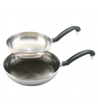 Farberware Classic Stainless Steel 8-Inch and 10-Inch Skillet Twin Pack