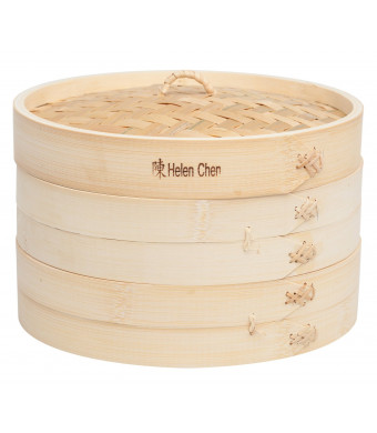 Helen Chen's Asian Kitchen Bamboo Steamer, 10-Inch