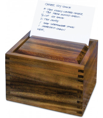 Ironwood Gourmet Acacia Wood Secret Recipe Box