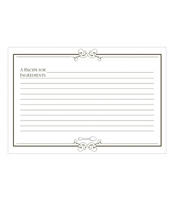 CR Gibson 4 by 6-Inch Initial Gourmet Plain Design Recipe Cards, 40-Count