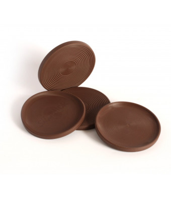 Slipstick CB755 3 Inch Non Slip Rubber Floor Surface Protector Pads (Set of 4 Grippers) Round - Chocolate Brown