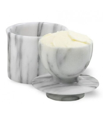 Norpro Marble Butter Keeper, Off-White