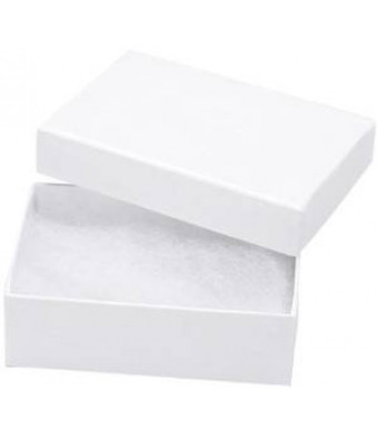 25 White Swirl Cotton Charm Jewelry Boxes Gift Display 2 1/8" 