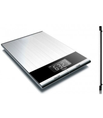 Ozeri Ultra Thin Professional Digital Kitchen Food Scale, in Elegant Stainless Steel