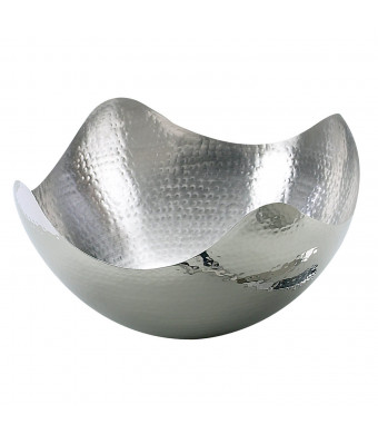 Elegance Hammered 10-Inch Stainless Steel Wave Serving Bowl