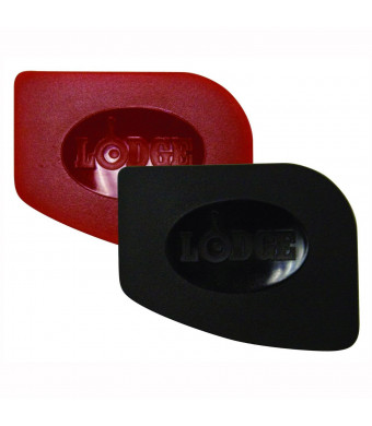 Lodge SCRAPERPK Durable Polycarbonate Pan Scrapers, Red and Black, 2-Pack