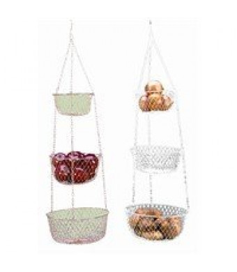 Fox Run 3 Tier Hanging Fruit Vegetable Kitchen Storage Basket - Colors may vary