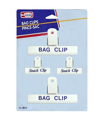 White Bag Clips 2 Large and 2 Small