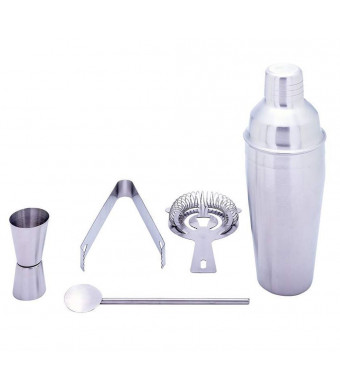 Stainless Steel 5-Piece Cocktail Martini Shaker Set