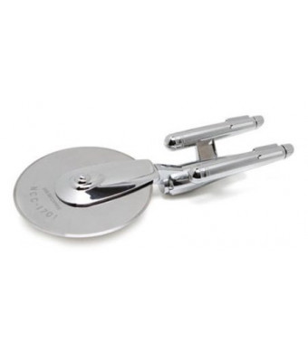 Star Trek Enterprise Pizza Cutter (Stainless Steel) - Perfect Gift for Trekkies - Live Long And Pizza.